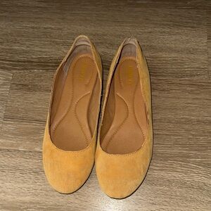 Born Tan Slip-On Flats with Suede Finish
